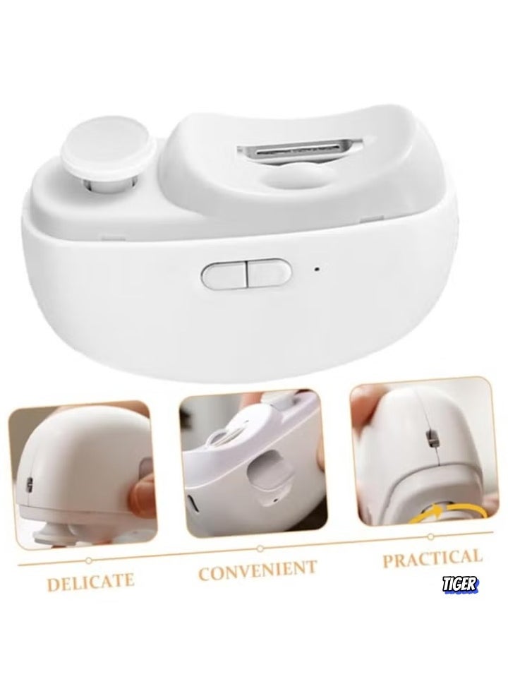 JAJEEK Electric Automatic Nail Clippers Cutter – Safe Newborn Nail Care, Professional Baby Nail Scissors, Automatic Baby Nail File – Gentle and Easy to Use, White - Image 2