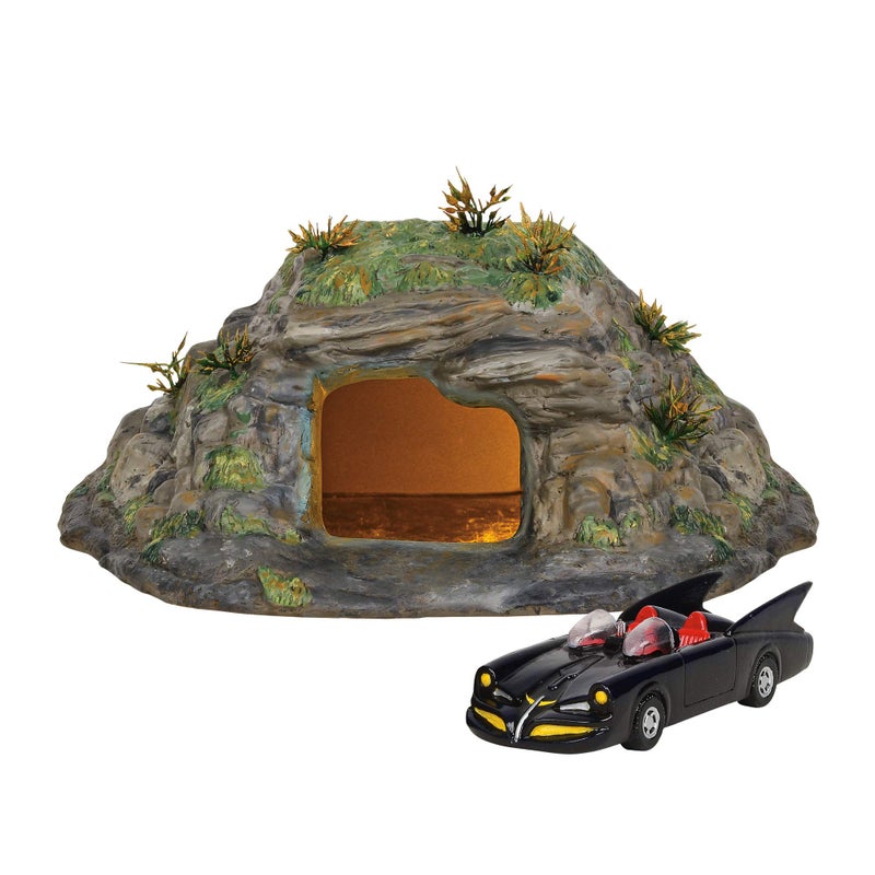 Department 56 DC Comics Village Batman Batcave Entrance and Batmobile Lit Building and Accessory Set 433 Inch Multicolor