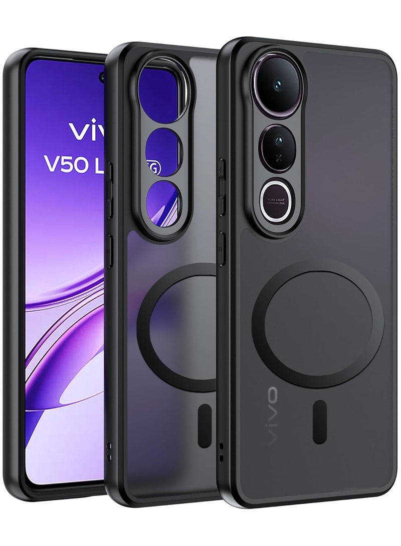 For Vivo V50 Lite Case, TPU Shockproof Bumper + PC Hard Plate Matte Skin Feel Mobile Phone Protection Back Cover, Anti-fingerprint Slim Fit Protective Casing  - Image 1