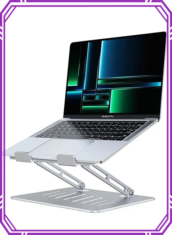 APEX Laptop Tablet Stand, Universal Adjustable Carbon Steel Laptop Computer Stand, Ergonomic Foldable Portable Desktop Tray Cooling Holder Compatible with 10''-15.6'' Devices - Image 1