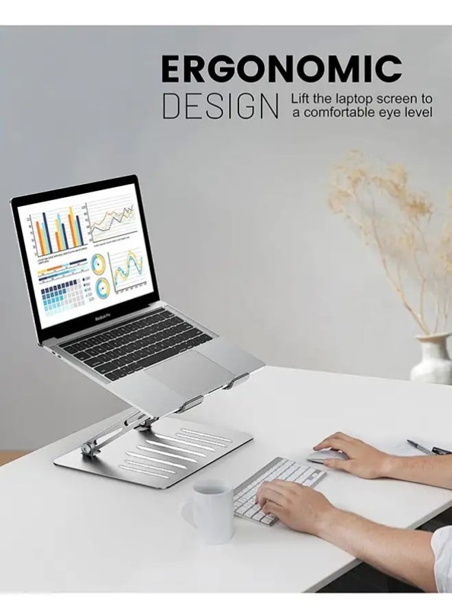 APEX Laptop Tablet Stand, Universal Adjustable Carbon Steel Laptop Computer Stand, Ergonomic Foldable Portable Desktop Tray Cooling Holder Compatible with 10''-15.6'' Devices - Image 5