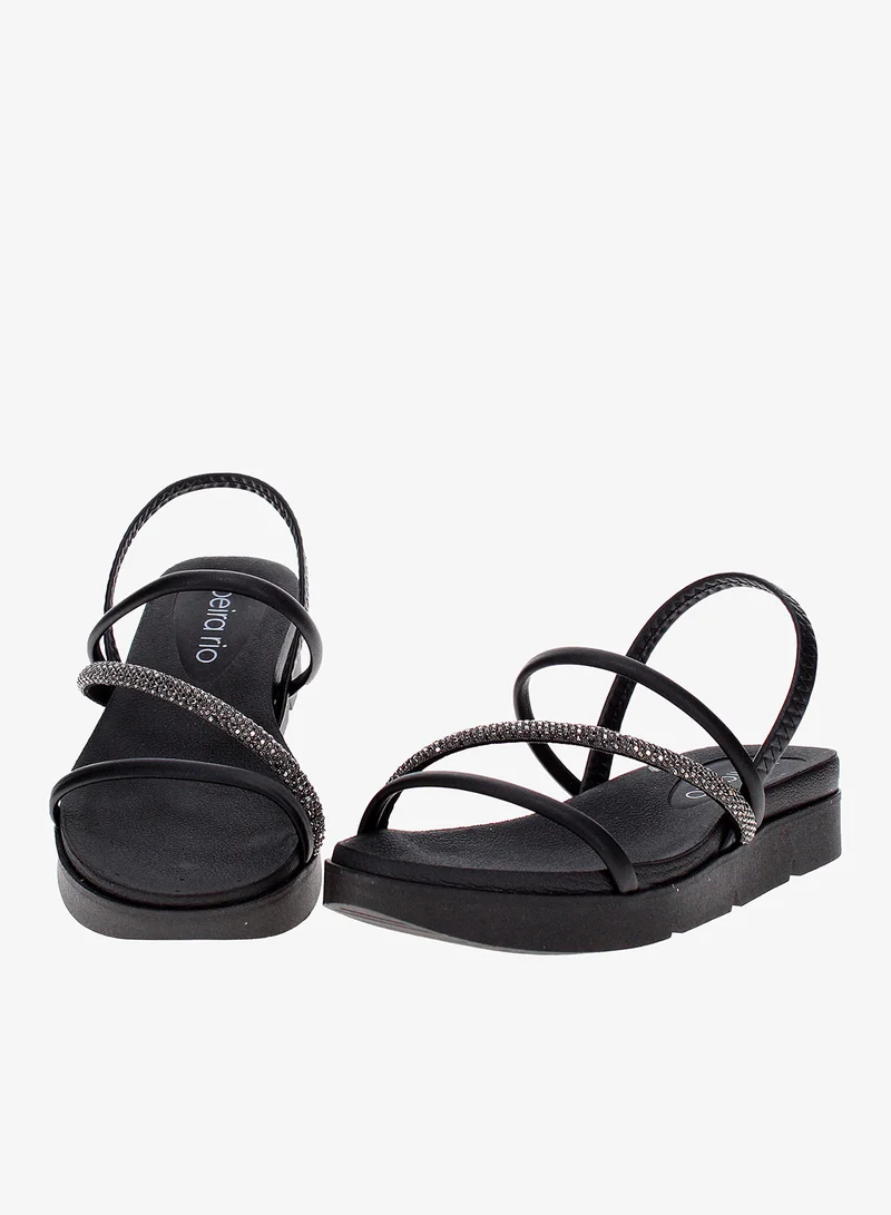Beira Rio Black Low Heel Sandals for Women – Elegant & Comfortable Everyday Wear for Women | Best Price UAE