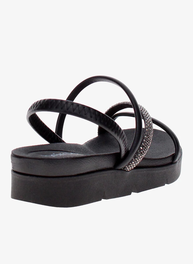 Beira Rio Black Low Heel Sandals for Women – Elegant & Comfortable Everyday Wear for Women | Best Price UAE