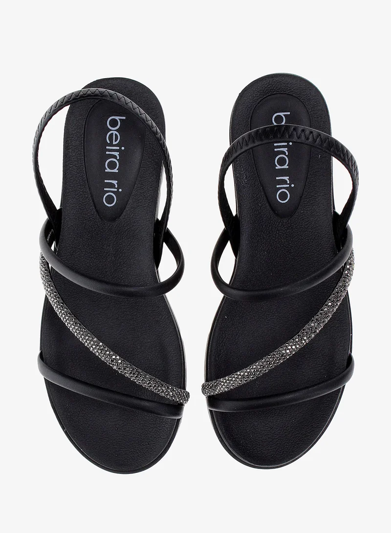 Beira Rio Black Low Heel Sandals for Women – Elegant & Comfortable Everyday Wear for Women | Best Price UAE