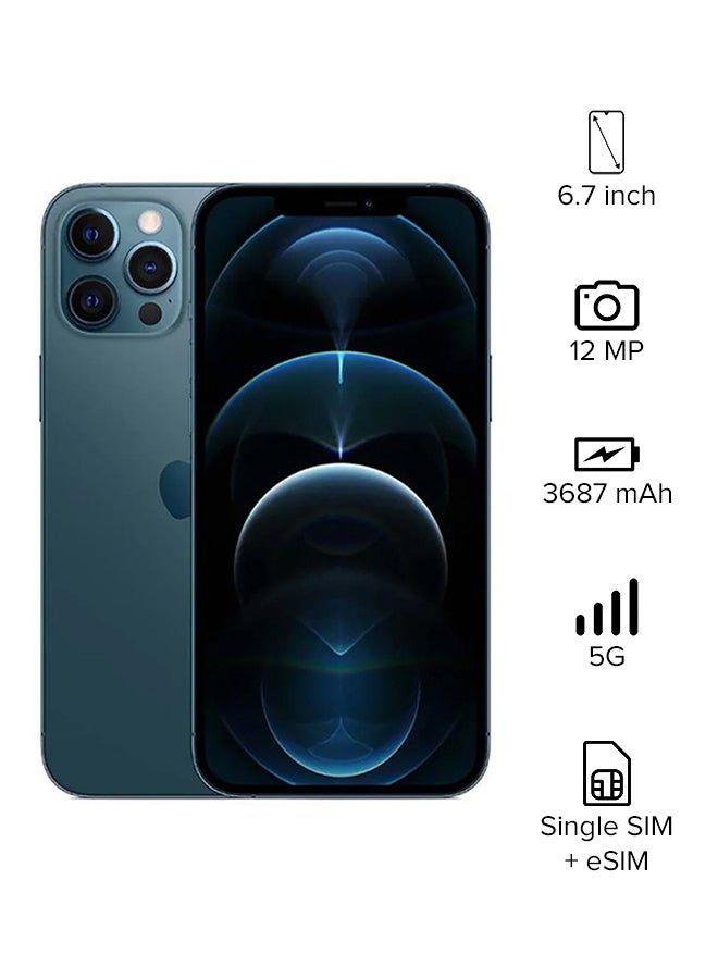 ابل  هاتف iPhone 12 Pro Max مع تطبيق Facetime وسعة 128 جيجابايت باللون الأزرق الهادئ وتقنية 5G - إصدار عالمي - Image 1
