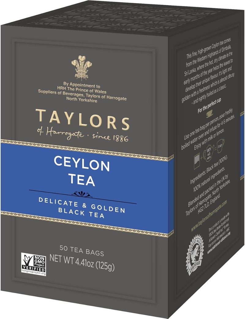Taylors of Harrogate Pure Ceylon Tea - 50 Teabags - Image 1