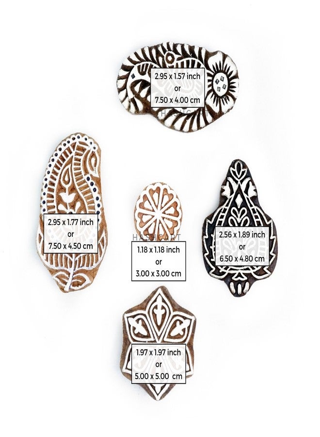 TwoGrams | Set of 5 | Wooden Multi Design Blocks for Scrapbooking/Kids/Textile Paper/Pottery Craft - Image 4