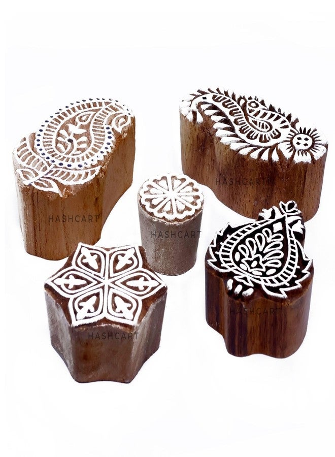 TwoGrams | Set of 5 | Wooden Multi Design Blocks for Scrapbooking/Kids/Textile Paper/Pottery Craft - Image 2