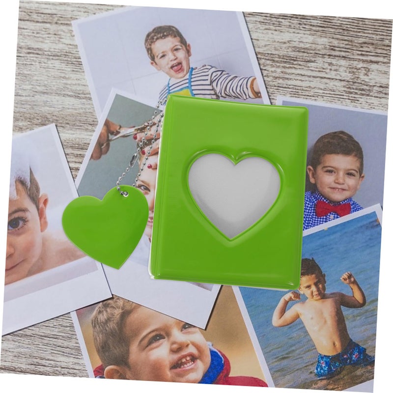 ألبوم صور صغير لبطاقات صور مجوفة على شكل قلب أخضر لطيف لهواة الجمع والتذكارات - Image 5