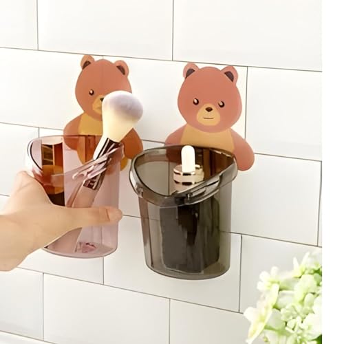 Boniry Plastic Toothbrush Holders for Bathroom - Durable and Sturdy Brush Holder, Multipurpose Brush Holder for Bathroom Wall - Perfect for Home Use 3 Pcs (Multicolor) - Image 3