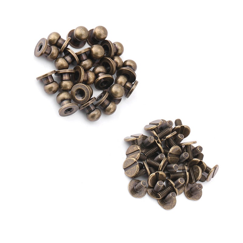 20pcs Round Head Solid Copper Nail Rivet Button DIY Leather Accessories(8*6mm bronze) - Image 5