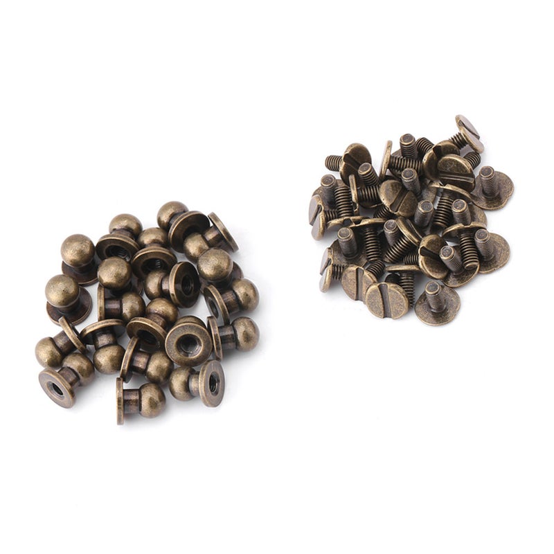 20pcs Round Head Solid Copper Nail Rivet Button DIY Leather Accessories(8*6mm bronze) - Image 2