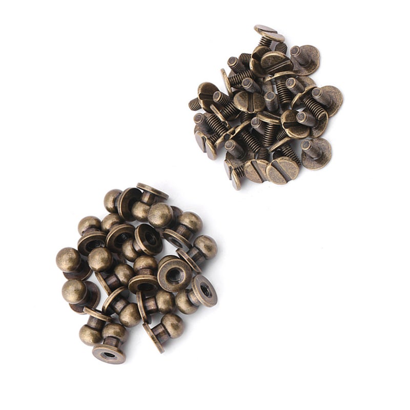 20pcs Round Head Solid Copper Nail Rivet Button DIY Leather Accessories(8*6mm bronze) - Image 3