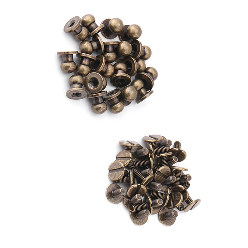 20pcs Round Head Solid Copper Nail Rivet Button DIY Leather Accessories(8*6mm bronze) - Image 4