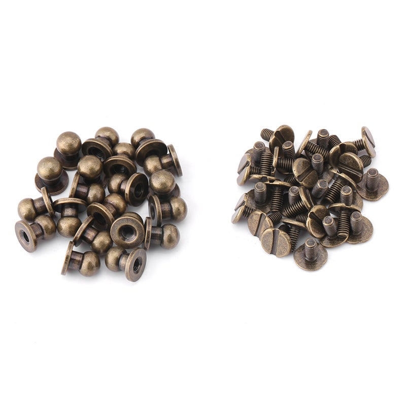 20pcs Round Head Solid Copper Nail Rivet Button DIY Leather Accessories(8*6mm bronze) - Image 1