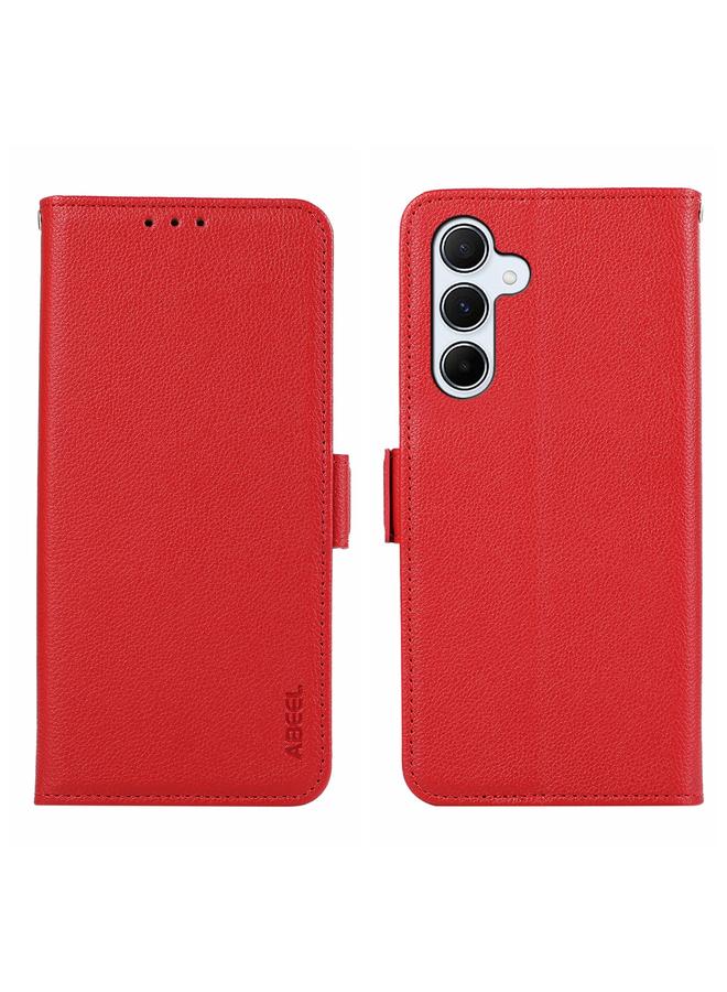 اس-توب جراب لهاتف Samsung Galaxy A54 5G من ABEEL جراب جلدي مغناطيسي جانبي بنمط الليتشي بتقنية RFID - Image 1