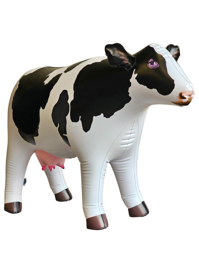 جيت كرييشنز ألعاب بقرة قابلة للنفخ بطول 37 بوصة، لعبة بقرة بيضاء حليبية واقعية قابلة للنفخ للديكور أو اللعب، حفلة موضوعية للماشية، حمام سباحة، عيد ميلاد، مدرسة العطلة الصيفية، دعامة للصور، سهلة النفخ، قطعة واحدة - Image 1