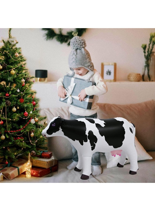 جيت كرييشنز ألعاب بقرة قابلة للنفخ بطول 37 بوصة، لعبة بقرة بيضاء حليبية واقعية قابلة للنفخ للديكور أو اللعب، حفلة موضوعية للماشية، حمام سباحة، عيد ميلاد، مدرسة العطلة الصيفية، دعامة للصور، سهلة النفخ، قطعة واحدة - Image 2