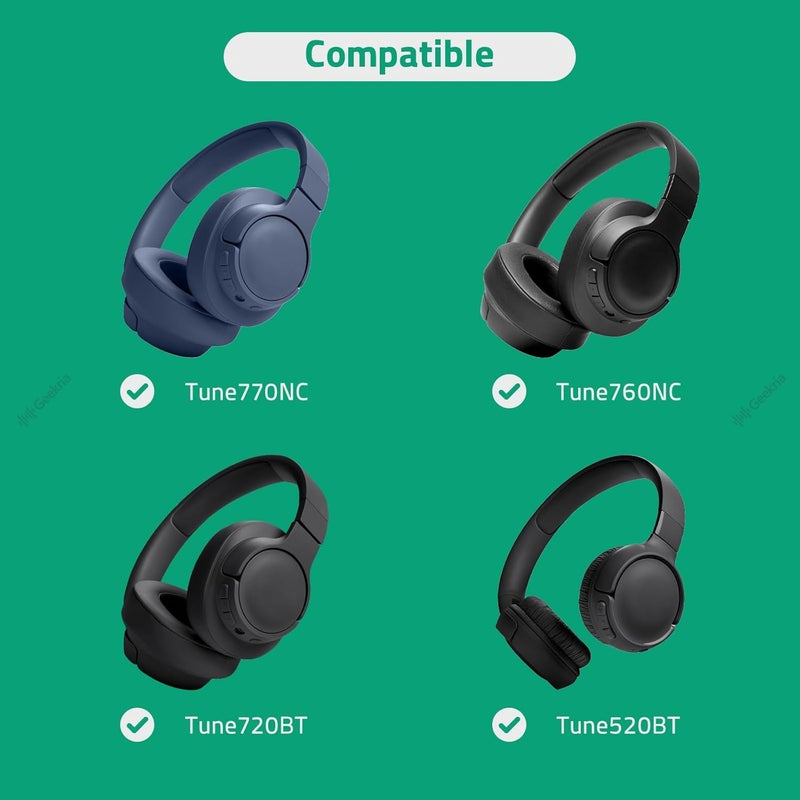 جيكريا كابل صوتي من متوافق مع سماعات JBL Tune 770NC، 760NC، 750BTNC، 720BT، 660NC، Live 660NC، 650BTNC، كابل استبدال استريو بحجم 3.5 مم إلى 2.5 مم (طول 5.6 قدم/1.7 متر). - Image 5