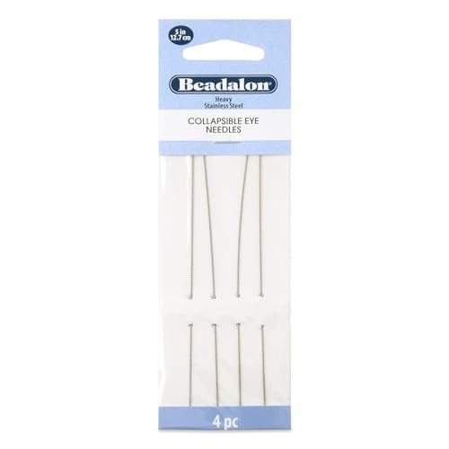 Artistic Wire Beadalon Collapsible Eye Beading Needles, Heavy 0.51 / .020 inches diameter, 5 inches Length, 4 pc - Image 1