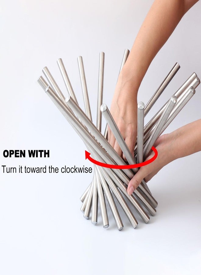 IBWell Creative Stainless Steel Rotation Fruit Basket Bowl Stand Holder for Kitchen Counter/Countertop Home Decor(Normal-Silver) - Image 5