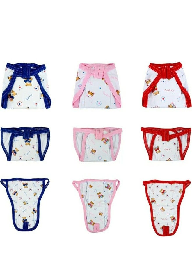 MIRACLE MOMS New born Baby's Cotton Cloth Nappy/Langot/U Shaped Washable and Reusable Nappies (Multicolour, 0-12 Months)/ Padded nappies (Children One Size, Pack of 6) - Image 2