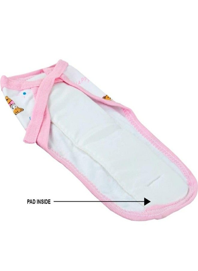 MIRACLE MOMS New born Baby's Cotton Cloth Nappy/Langot/U Shaped Washable and Reusable Nappies (Multicolour, 0-12 Months)/ Padded nappies (Children One Size, Pack of 6) - Image 5