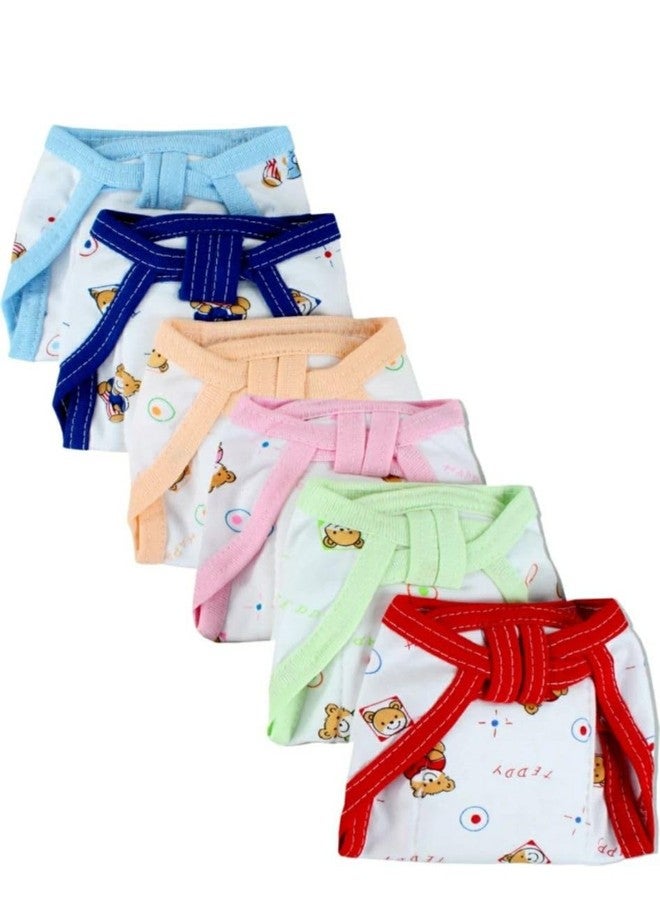 MIRACLE MOMS New born Baby's Cotton Cloth Nappy/Langot/U Shaped Washable and Reusable Nappies (Multicolour, 0-12 Months)/ Padded nappies (Children One Size, Pack of 6) - Image 1