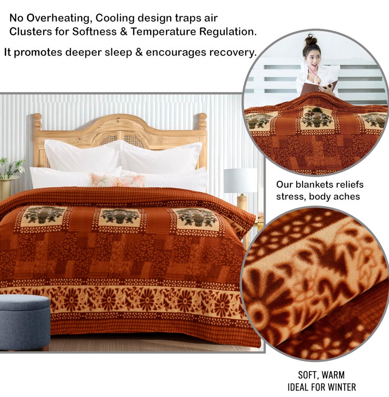 CHANDRAVATI Fleece|| Quilt Cover/Duvet Cover/Rajai Cover/Blanket Cover for Winters (GC-Rust, 60x90) - Image 2
