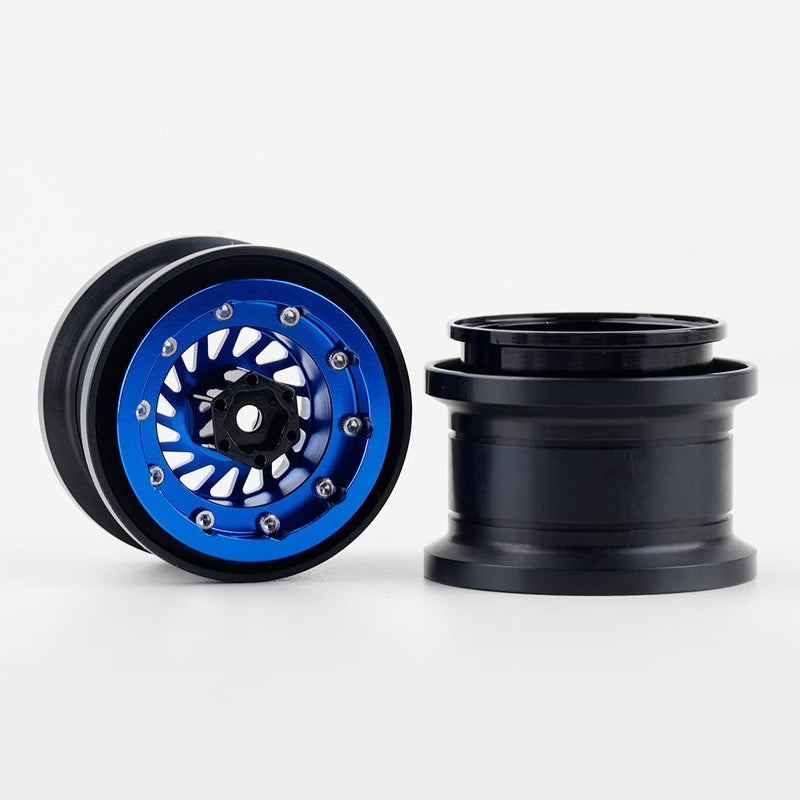 DJX TRX4MT Wheel Rims Aluminum Deep Dish Wheels for 1/18 Traxxas TRX-4MT F-150 K10 RC Monster Truck Upgrade Parts(Blue) - Image 4
