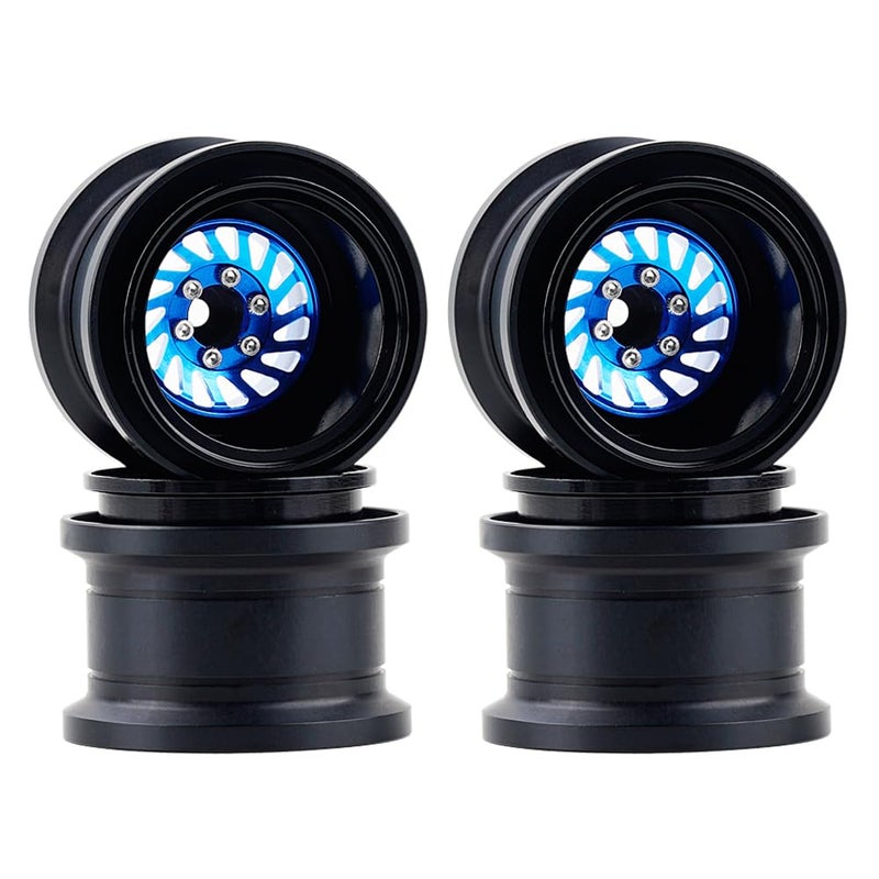 DJX TRX4MT Wheel Rims Aluminum Deep Dish Wheels for 1/18 Traxxas TRX-4MT F-150 K10 RC Monster Truck Upgrade Parts(Blue) - Image 1