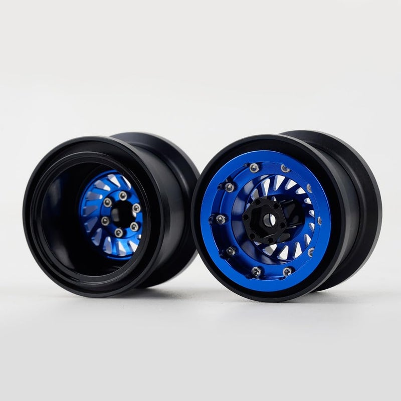 DJX TRX4MT Wheel Rims Aluminum Deep Dish Wheels for 1/18 Traxxas TRX-4MT F-150 K10 RC Monster Truck Upgrade Parts(Blue) - Image 2