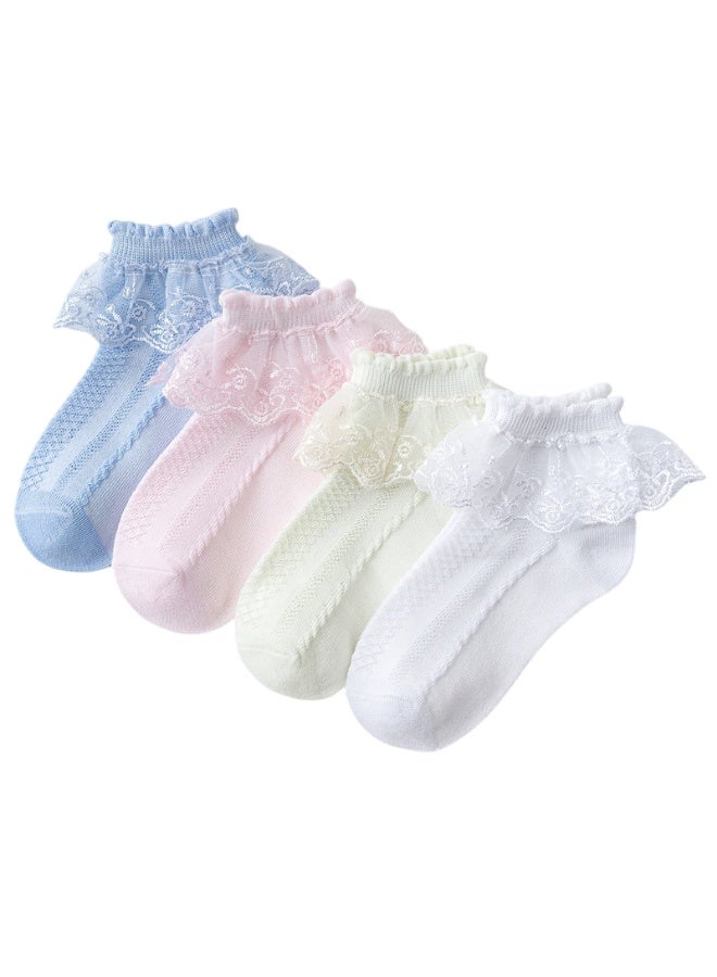 بيداني Little Cream Ballerina Scalloped Lace Dress Socks - Image 4