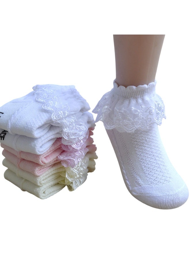 بيداني Little Cream Ballerina Scalloped Lace Dress Socks - Image 2