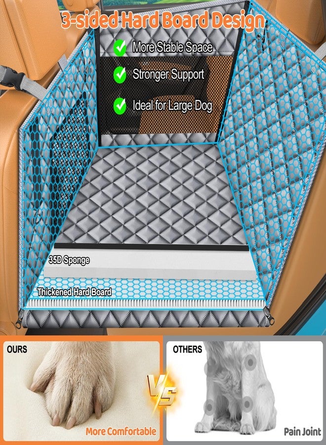 URPOWER Hard Bottom Dog Car Seat for Large Medium Dogs, Dog Back Seat Extender with 3-Sided Hard Boards, Waterproof Pet Backseat Cover Dogs Hammock for Large Cars, Trucks and SUVs, Holds up to 200 lbs - Image 3