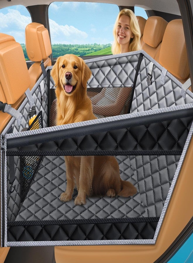URPOWER Hard Bottom Dog Car Seat for Large Medium Dogs, Dog Back Seat Extender with 3-Sided Hard Boards, Waterproof Pet Backseat Cover Dogs Hammock for Large Cars, Trucks and SUVs, Holds up to 200 lbs - Image 1