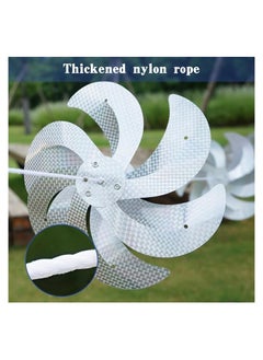 Generic Windmills Reflective Bird Repellent, 10 Meters 8 Pieces 12 Inches Silver Wind Spinners for Outdoor Yard Garden Lawn Farm Decor to Scare Birds, Large Shiny Rotating Pinwheels for Animal Deterrent  - Image 4