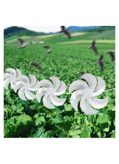 Generic Windmills Reflective Bird Repellent, 10 Meters 8 Pieces 12 Inches Silver Wind Spinners for Outdoor Yard Garden Lawn Farm Decor to Scare Birds, Large Shiny Rotating Pinwheels for Animal Deterrent  - Image 1