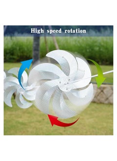 Generic Windmills Reflective Bird Repellent, 10 Meters 8 Pieces 12 Inches Silver Wind Spinners for Outdoor Yard Garden Lawn Farm Decor to Scare Birds, Large Shiny Rotating Pinwheels for Animal Deterrent  - Image 5