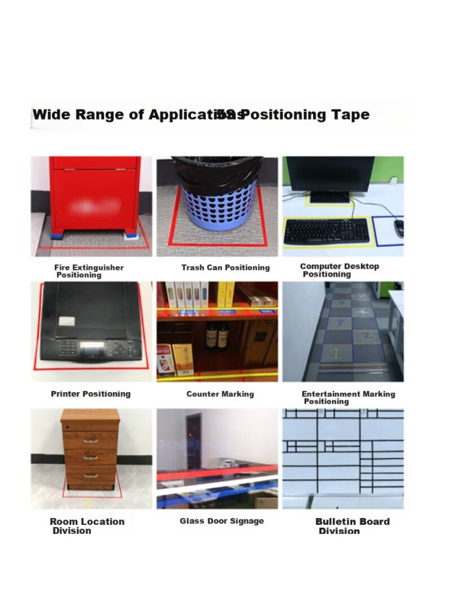 Sitoo Sitoo 7 Rolls Positioning Tape Yellow 1.2cm Wide * 25m Long Desktop 5s Line Marking Color Tape Laboratory Warning Line - Image 1