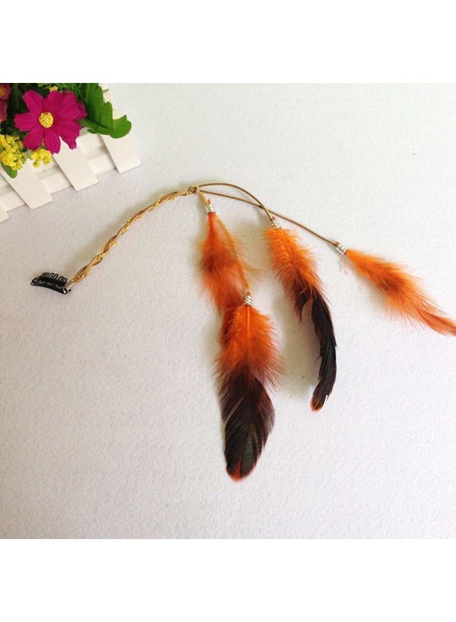 CBLUO Feather Headband Hippie Indian Boho Hair Hoop Tassel Bohemian Headdress Headwear Headpiece Women Girls Kids Crown Hairband Hair Bands Party Decoration Cosplay Costume Handmade Hair Accessories 6 Pack - Image 4