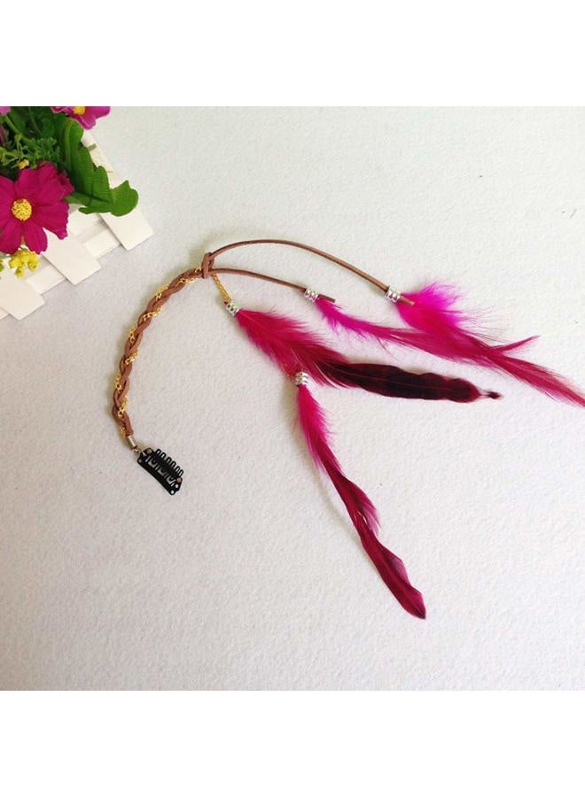 CBLUO Feather Headband Hippie Indian Boho Hair Hoop Tassel Bohemian Headdress Headwear Headpiece Women Girls Kids Crown Hairband Hair Bands Party Decoration Cosplay Costume Handmade Hair Accessories 6 Pack - Image 5