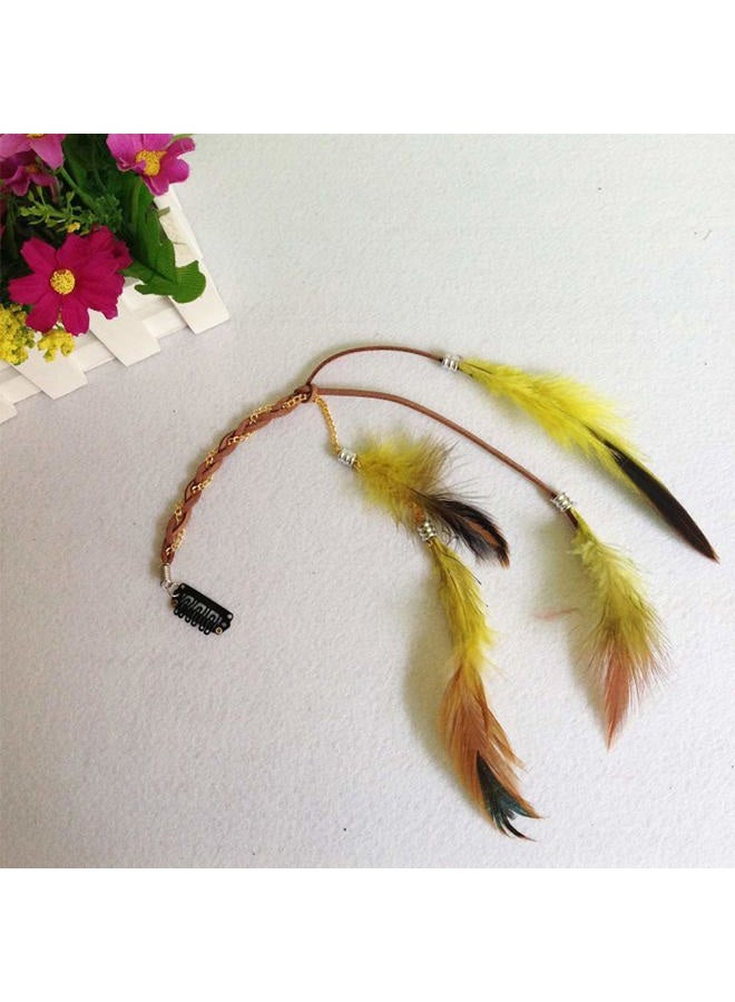 CBLUO Feather Headband Hippie Indian Boho Hair Hoop Tassel Bohemian Headdress Headwear Headpiece Women Girls Kids Crown Hairband Hair Bands Party Decoration Cosplay Costume Handmade Hair Accessories 6 Pack - Image 2