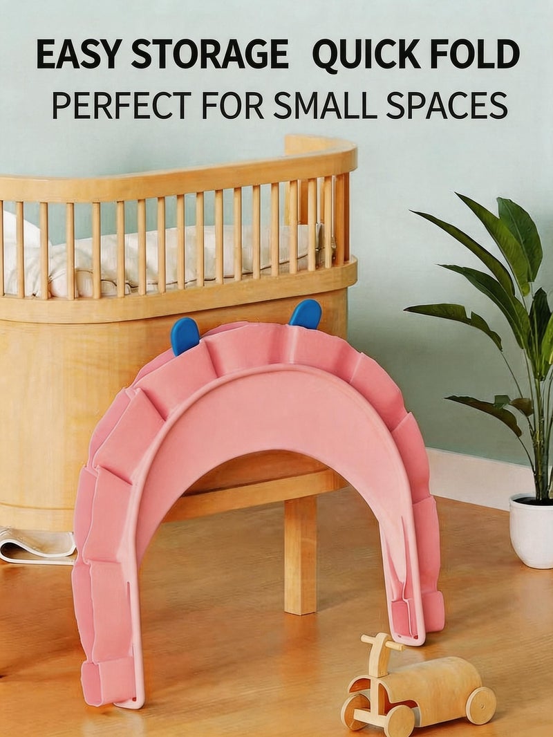 CHUMAN Baby Mosquito Net Pink Portable Infant Bed Canopy Foldable Travel Crib Netting Protection Breathable Mesh UV Shield for Newborn Toddler - Image 4