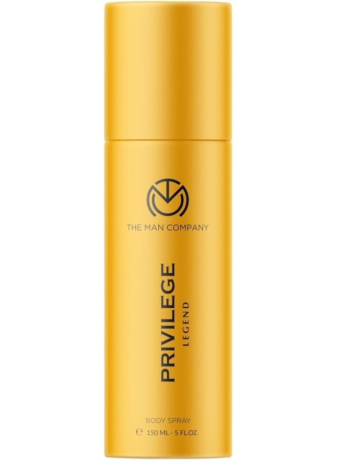 The Man Company Privilege Legend Deodorant for Men| Premium Fragrance Body Spray | Long-Lasting Smell | Perfect Deo For Everyday Use | Gift for Husband, Boyfriend - 150ml - Image 1