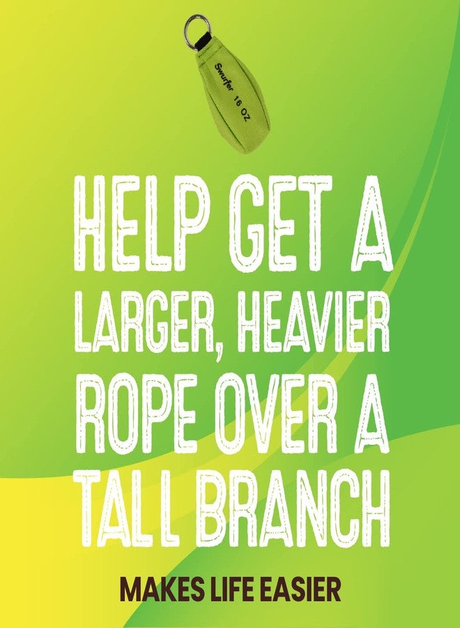 Swurfer 16 Oz Arborist Throw Weight Bag Rope Launcher, and 150' 1/8" Arborist Throw Line Kit, Tree Climbing & Felling Rope, and TreeSwing Installation Throw Bag, Bright Color Arborist Equipment Kit - Image 2