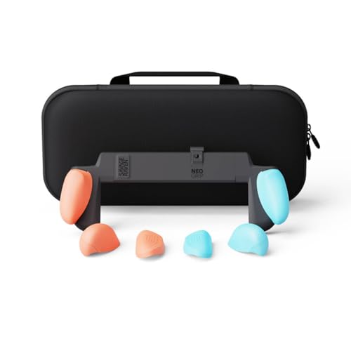 Savage Raven by Skull Co NeoGrip Bundle an Ergonomic Grip Hard Shell with Replaceable Grips to fit All Hands Sizes for Nintendo Switch 2 with Maxcarry Carrying Case Neon Blue Red - Image 1