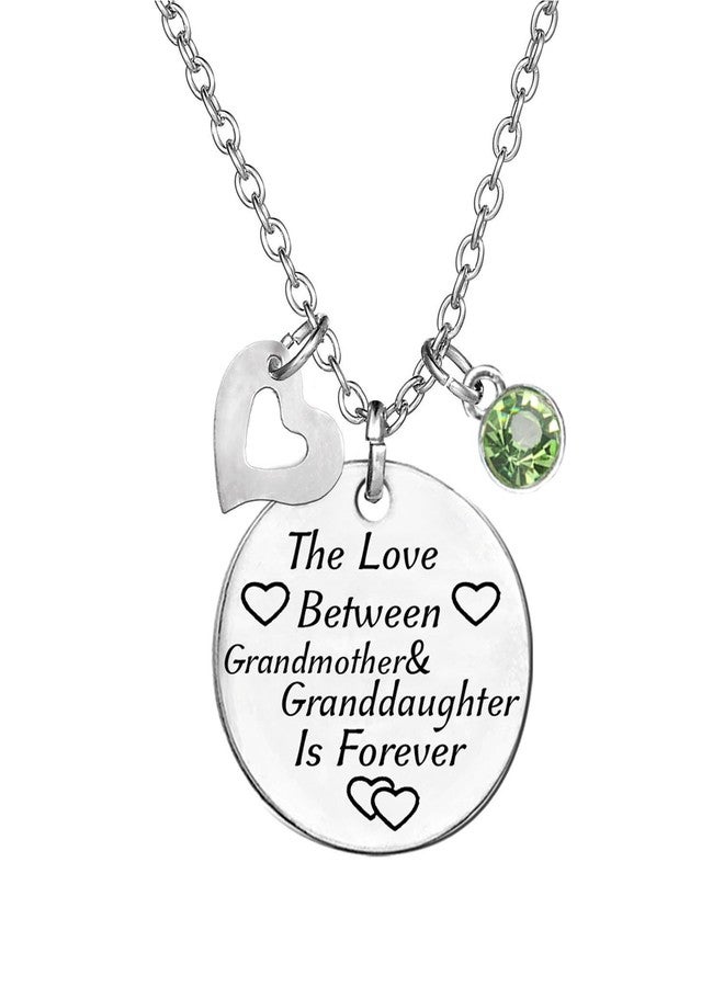 TISDA Birthstone Crystals Necklace,The Love between Grandmother and Granddaughter is Forever Necklace Family Jewelry Christmas Gift (August) - Image 2