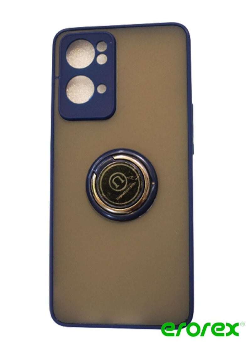 erorex Protective Case Cover For Reno 7 Pro 5g With Magnetic Ring Holder Blue 