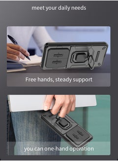 Youque Honor X9c 5G Case Cover with Slide Camera Cover & Ring Holder, Luxury Armor Kickstand Shell Scratch-Resistant Shock-Absorbing Protector Accessories Kickstand Stand Magnetic Car Ring Holder Protection  - Image 5